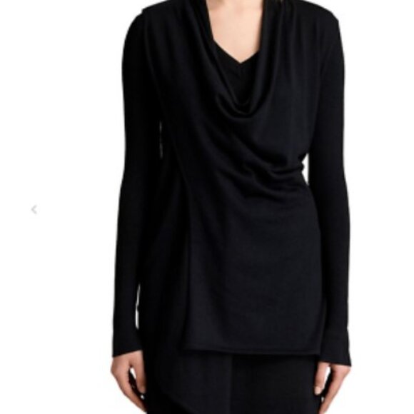 AllSaints Drina V-Neck Knitted Mini Dress – Size 2 – Black - Picture 3 of 10